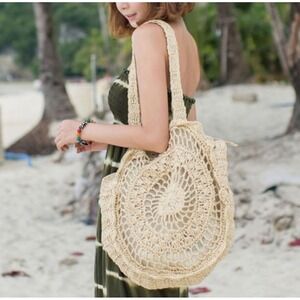 Handmade Knitted Straw Bag